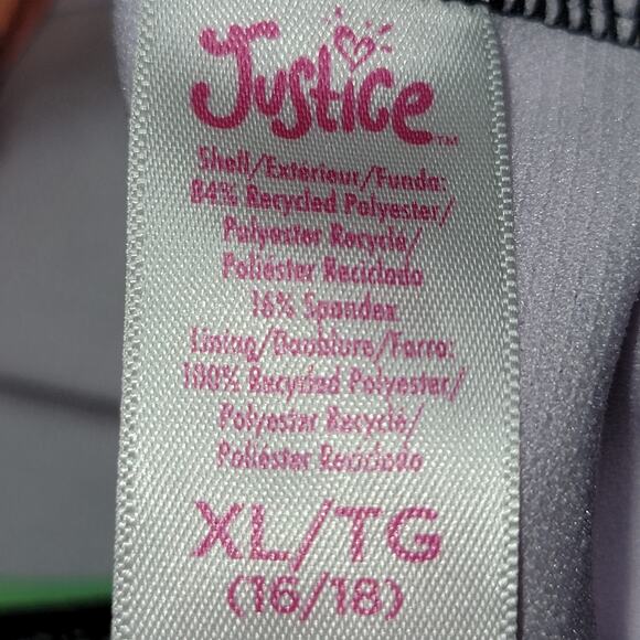 Justice Sport Surf Club One Piece Girls Swim Suit - Size XL (16/18) - Picture 4 of 4